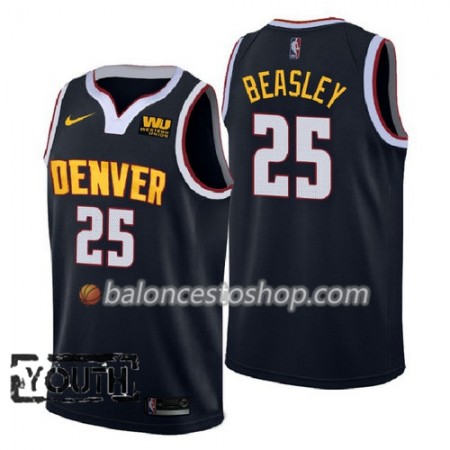 Camiseta Niños NBA Denver Nuggets Malik Beasley 25 2018-2019 Nike Navy Swingman